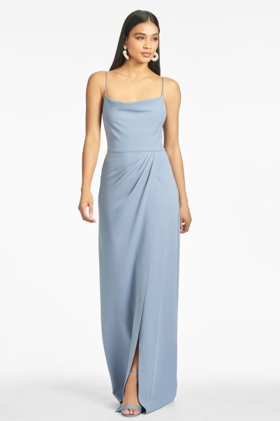 Gowns Paulina 4-Way Stretch Crepe Gown - Slate Blue Sachin & Babi Women