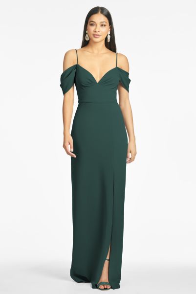 Sachin & Babi Brittany 4-Way Stretch Crepe Gown - Emerald Gowns Women