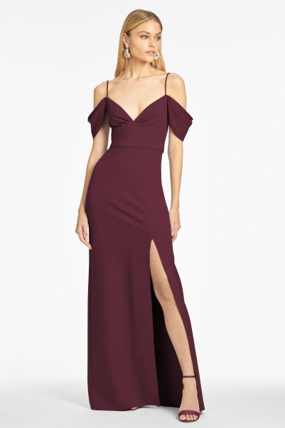 Gowns Sachin & Babi Women Brittany 4-Way Stretch Crepe Gown - Deep Wine