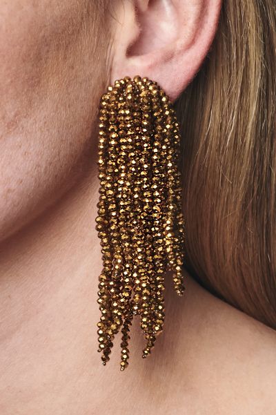 Earrings Women Fountain Earrings - Metallic Faceted Beads Sachin & Babi