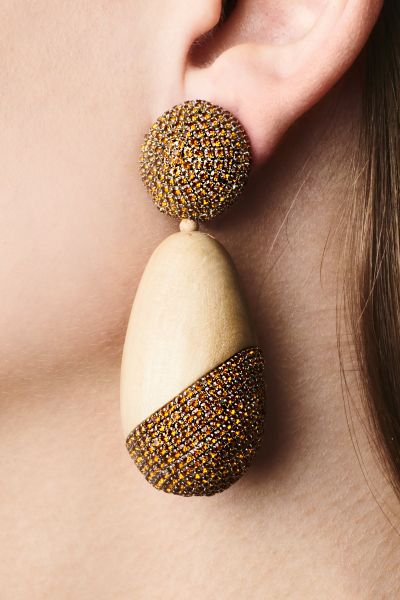 Earrings Sachin & Babi Women Christina Earrings - Wood / Crystals