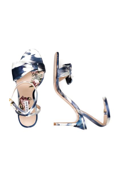 Sachin & Babi Women Chelsea Obi-Bow Open Toe - Blue Ikat Floral Shoes