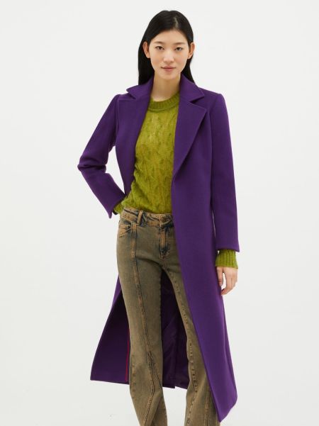 Max&Co Purple Promo Coats And Trench Coats Longrun Wool Coat Women