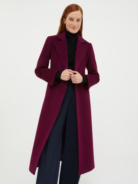 Coats And Trench Coats Max&Co Aesthetic Burgundy Women Longrun Wool Coat