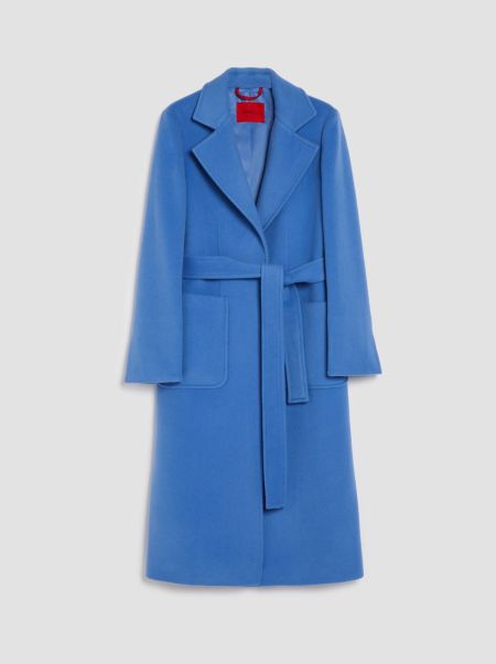 Coats And Trench Coats Max&Co Clearance Light Blue Women Runaway Wool-Drap Midi Coat