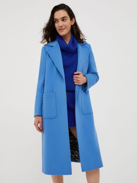 Runaway Wool Coat Light Blue Order Max&Co Women Coats And Trench Coats