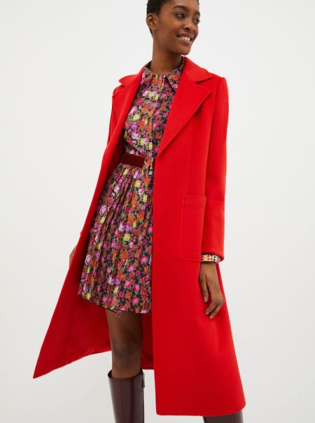 Coats And Trench Coats Max&Co Cheap Red Women Runaway Wool Coat