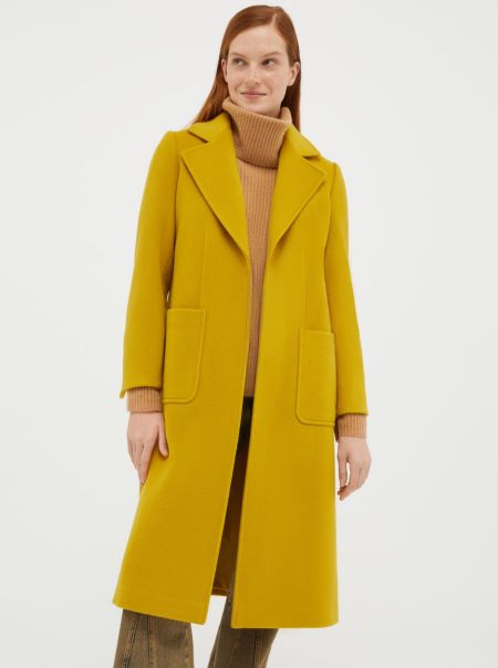 Quick Sunshine Yellow Coats And Trench Coats Women Max&Co Runaway Wool Coat