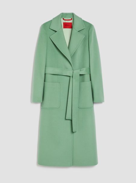 Runaway Wool-Drap Midi Coat Women High Quality Coats And Trench Coats Max&Co Green