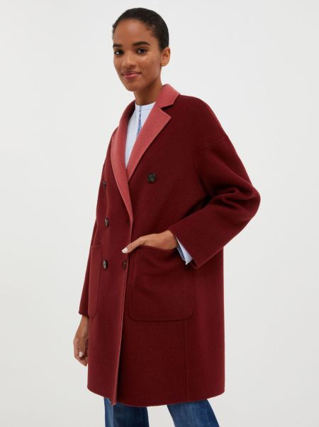 Reversible Wool Coat Popular Coats And Trench Coats Burgundy Max&Co Women