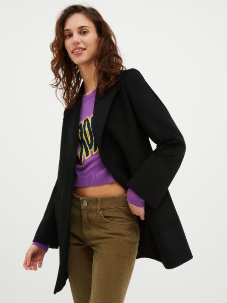 Women Max&Co Black Coats And Trench Coats Reliable Shortrun Wool Coat