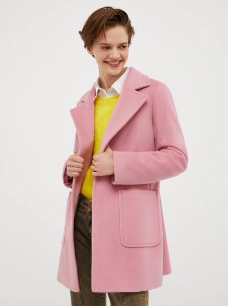 Max&Co Reliable Shortrun Wool Coat Women Pink Coats And Trench Coats