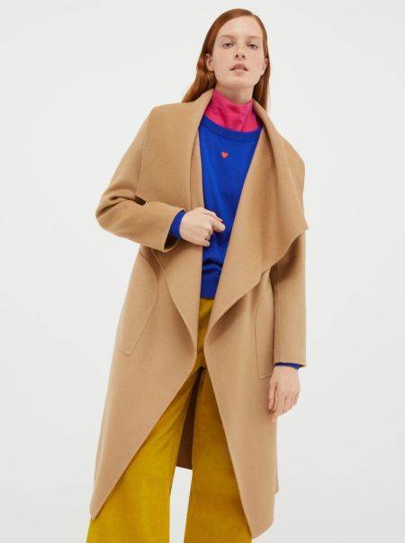 Time-Limited Discount Women Coat In Double Wool/Cashmere Camel Max&Co Coats And Trench Coats