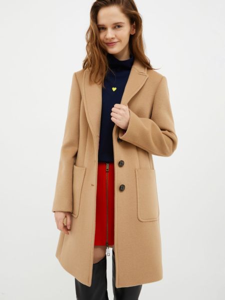 Double-Faced Wool-Blend Coat Max&Co Women Coats And Trench Coats Low Cost Camel