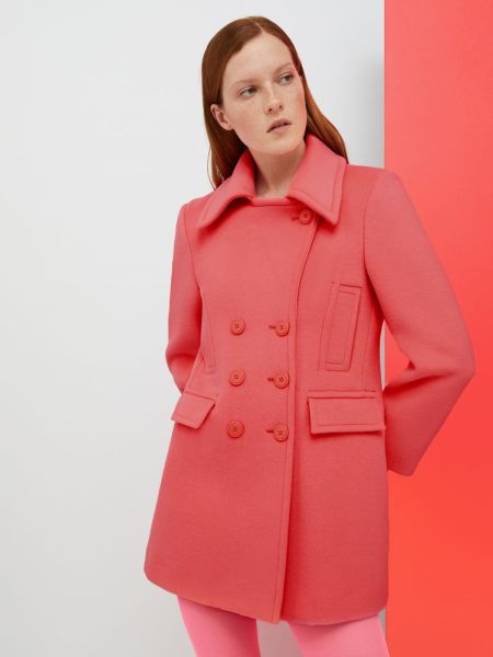 Coats And Trench Coats Shocking Pink Women Max&Co De-Coated With Anna Dello Russo Wool-Blend Pea Coat Secure