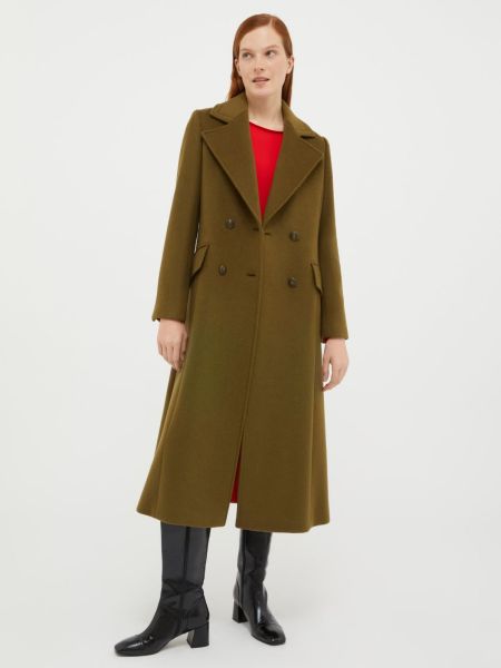 Wool-Blend Midi Coat Bespoke Coats And Trench Coats Khaki Green Max&Co Women