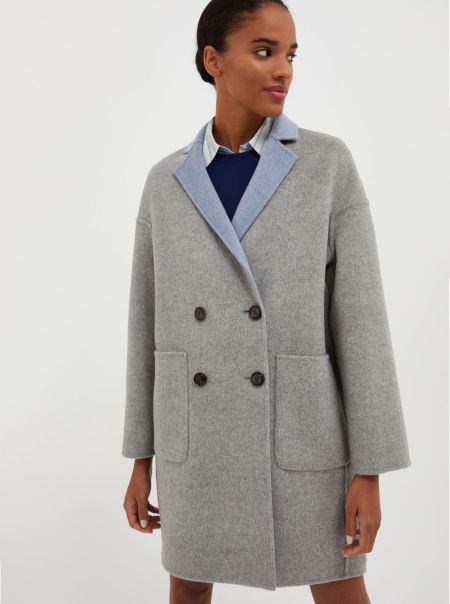 Order Air Force Blue Women Reversible Wool Coat Max&Co Coats And Trench Coats