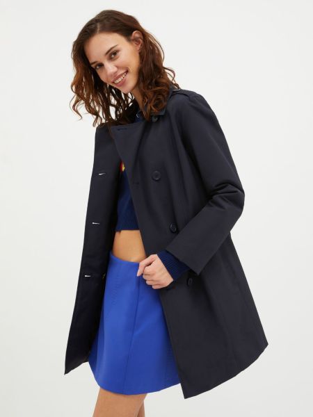 Technical-Cotton Trench Coat Women Max&Co Coats And Trench Coats Markdown Midnight Blue