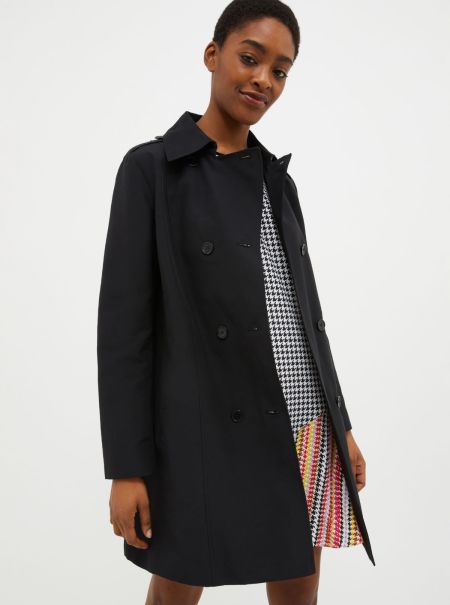 Exclusive Women Technical-Cotton Trench Coat Max&Co Coats And Trench Coats Black