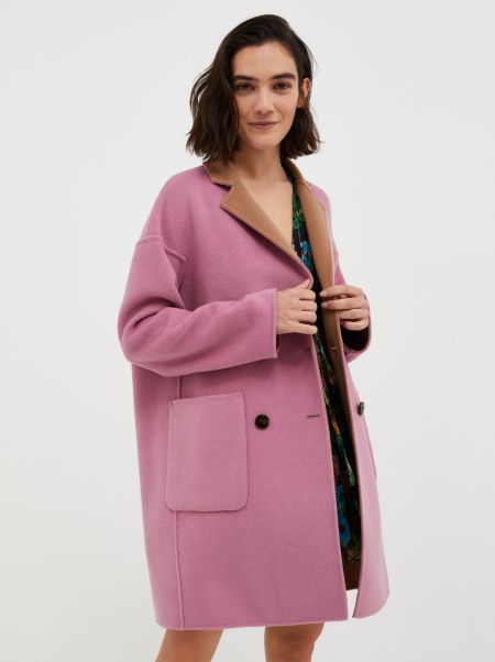Reversible Wool Coat Affordable Max&Co Coats And Trench Coats Women Camel