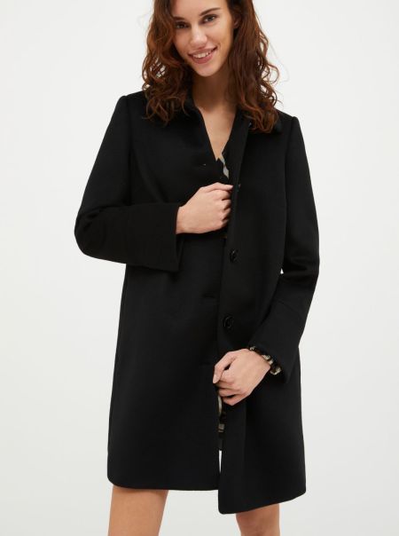 Optimize Pure-Wool Coat Black Women Coats And Trench Coats Max&Co