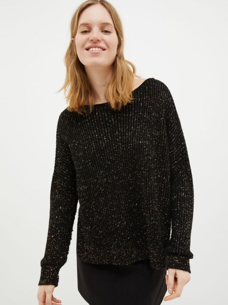 Sequinned Wool-Blend Jumper Women Sweaters And Cardigans Safe Max&Co Black