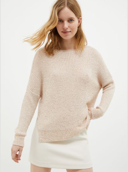 Charming Sequinned Wool-Blend Jumper Max&Co Sweaters And Cardigans Beige Women