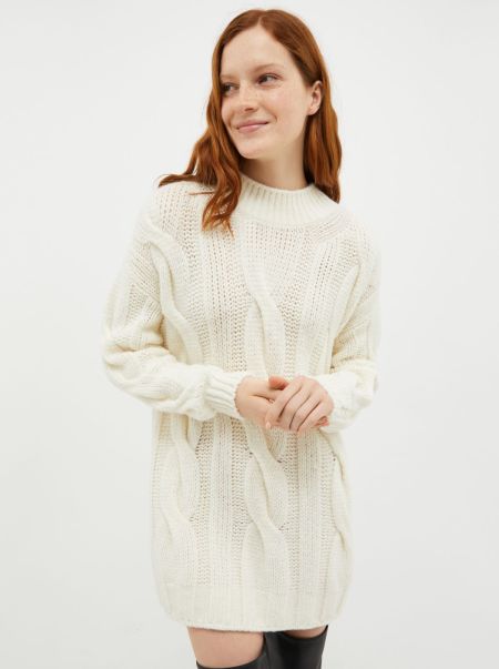 Women Oversized Wool-Blend Pullover Ivory Max&Co Manifest Sweaters And Cardigans