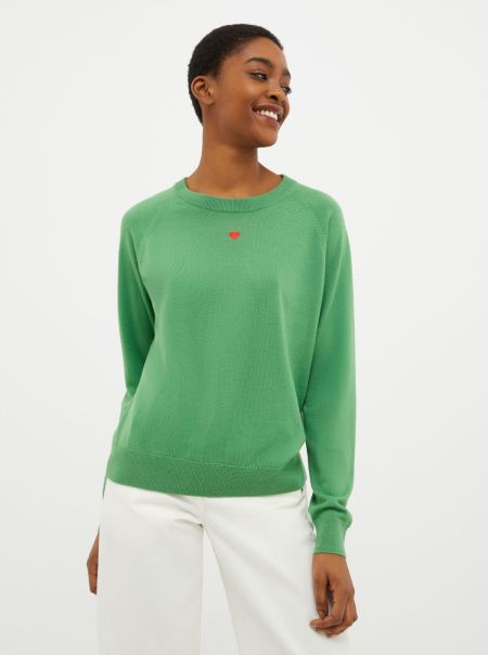 Bright Green Max&Co Reliable Ribbed Wool Jumper Women Sweaters And Cardigans
