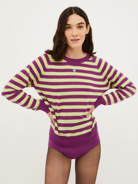 Merino Wool Jumper Bordeaux Max&Co Women Sweaters And Cardigans Performance