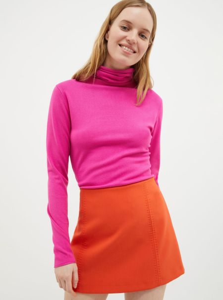 Lilac Sweaters And Cardigans Max&Co Stretchy Turtleneck Top Online Women