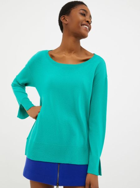 Green Max&Co Easy Wool And Cashmere Jumper Women Sweaters And Cardigans