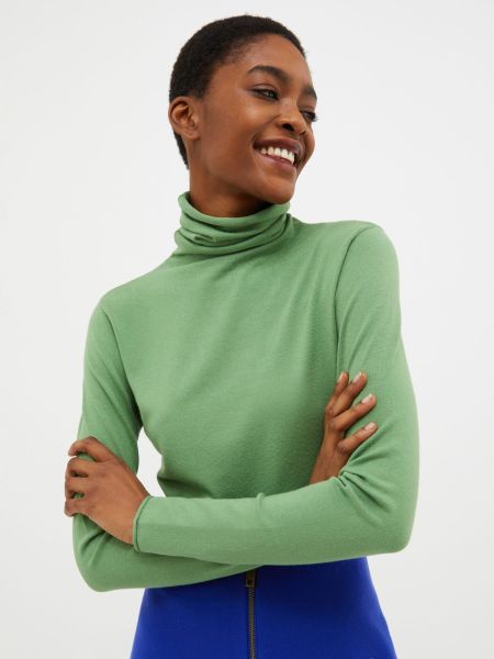 Sweaters And Cardigans Exclusive Stretchy Turtleneck Top Max&Co Green Women