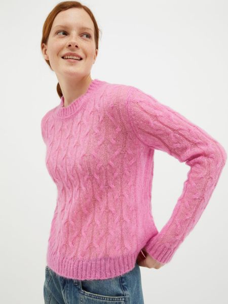 Max&Co Cable-Knit Mohair-Blend Jumper Sweaters And Cardigans Women Quality Pink