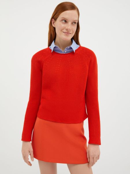 Ribbed Cotton And Modal Jumper Women Max&Co Sweaters And Cardigans Sale Mandarin