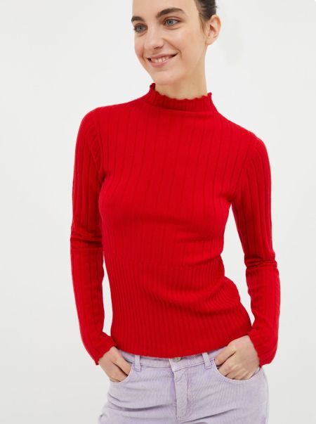Women Tough Red Max&Co Ribbed Wool And Cashmere Jumper Sweaters And Cardigans