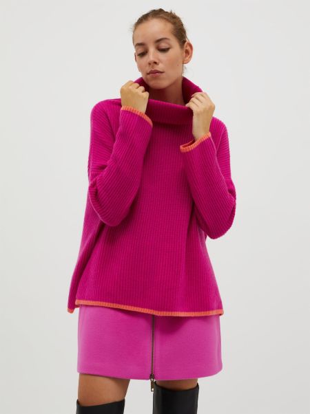 Turtleneck Cashmere Pullover Sweaters And Cardigans Lilac Discount Women Max&Co