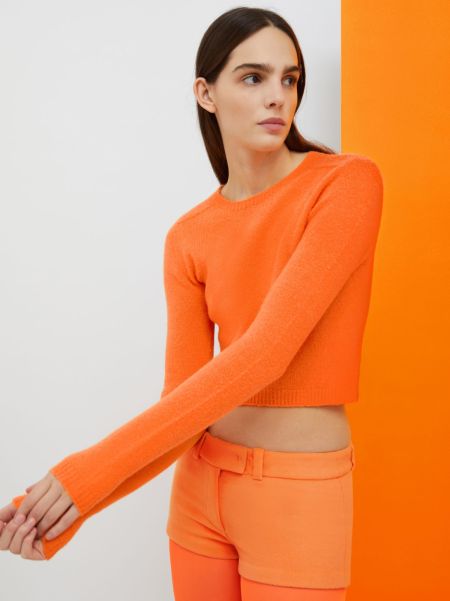 Women De-Coated With Anna Dello Russo Cropped Jumper Max&Co Latest Mandarin Sweaters And Cardigans