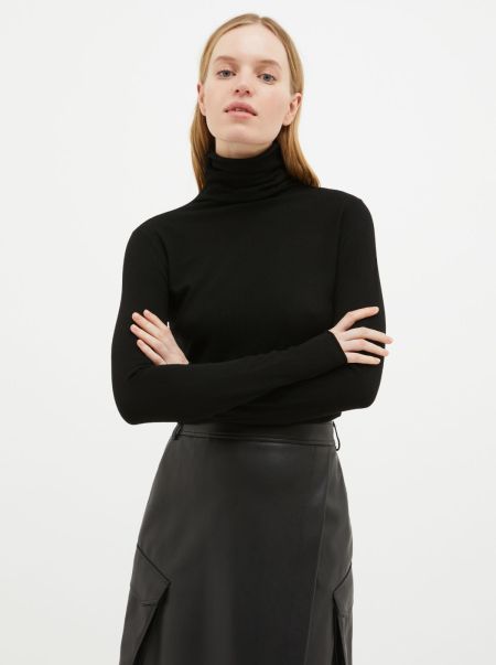 Bargain Sweaters And Cardigans Max&Co High-Neck Jumper Women Black