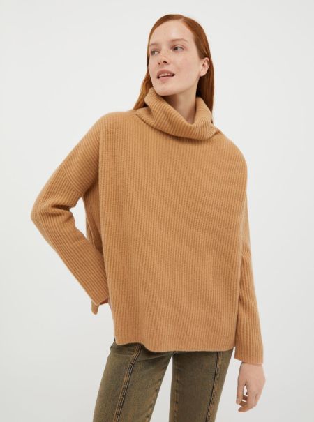Sweaters And Cardigans Max&Co Turtleneck Cashmere Pullover Women Efficient Camel