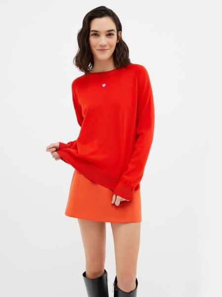 Women Max&Co Sweaters And Cardigans Modern Ribbed Wool Jumper Mandarin