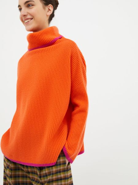Turtleneck Cashmere Pullover Max&Co Rust Exclusive Women Sweaters And Cardigans
