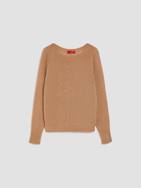 Mohair-Blend Pullover Max&Co Specialized Camel Women Sweaters And Cardigans