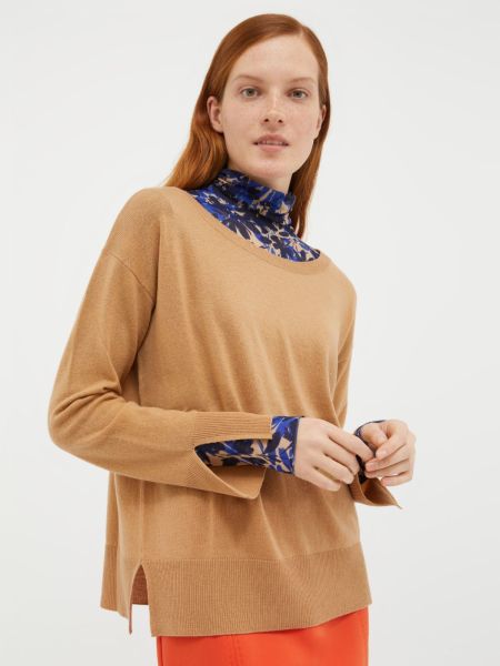 Wool And Cashmere Jumper Sweaters And Cardigans Offer Max&Co Camel Women