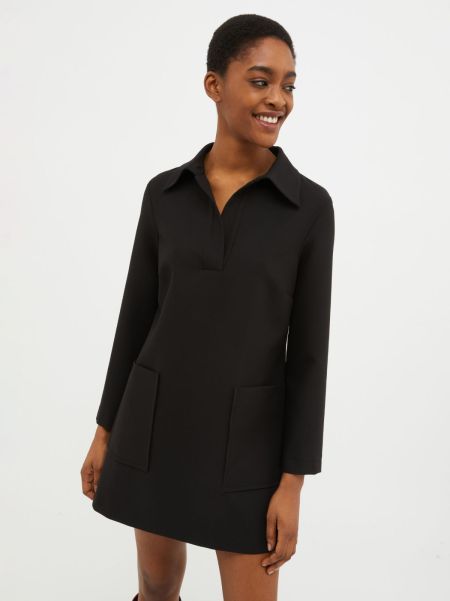 Double-Cloth Mini Dress Women Max&Co Dresses And Jumpsuits Black Massive Discount