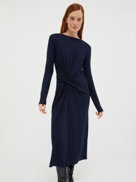 Draped Jersey Dress Midnight Blue Max&Co Women Dresses And Jumpsuits Chic