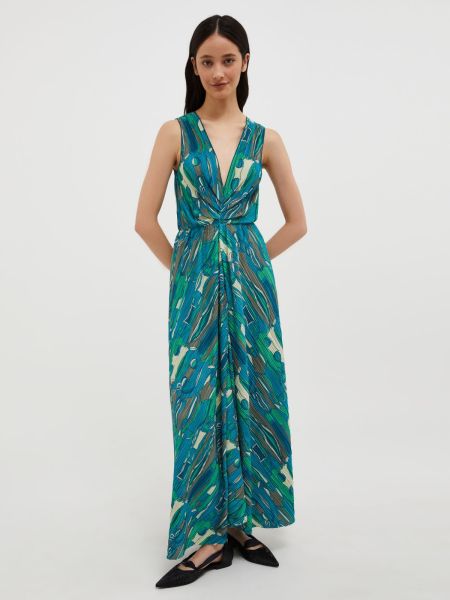 Dresses And Jumpsuits Micro-Pleated Jersey Maxi Dress Max&Co Green Pattern Women Cost-Effective