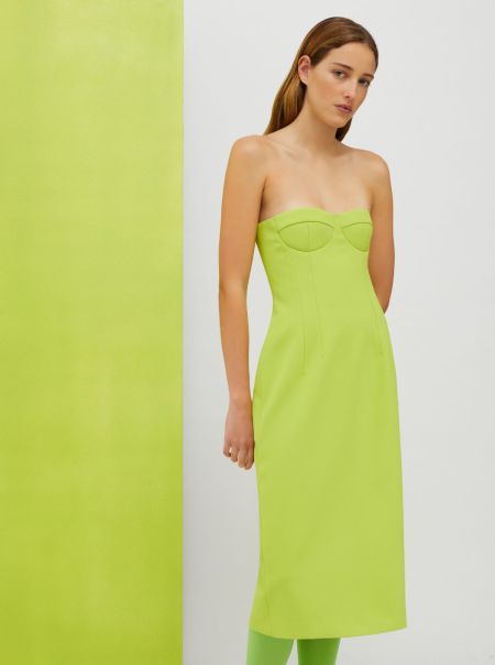 Women Dresses And Jumpsuits Max&Co Sustainable De-Coated With Anna Dello Russo Bustier Midi Dress Acid Green