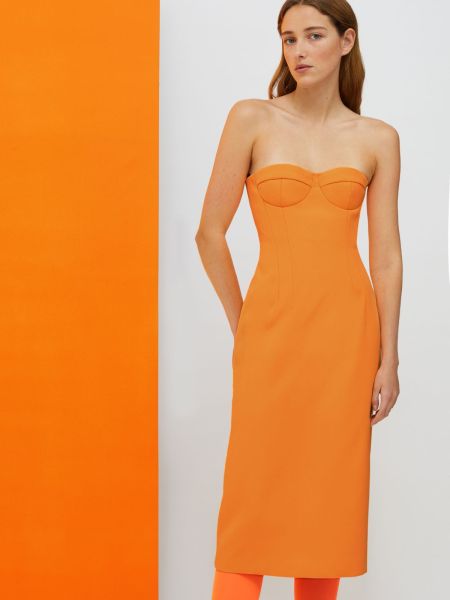 Women De-Coated With Anna Dello Russo Bustier Midi Dress Reliable Mandarin Dresses And Jumpsuits Max&Co
