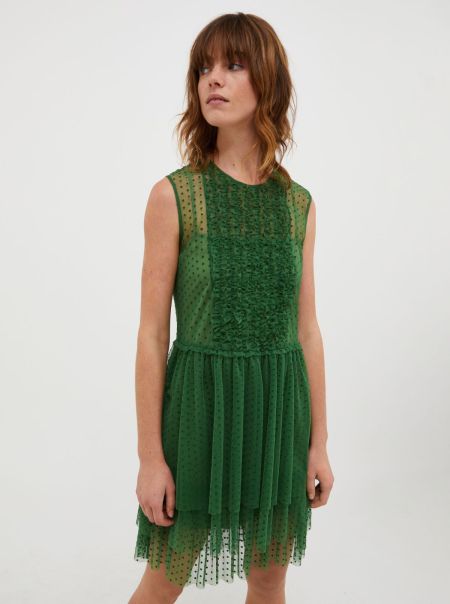 Plumetis Tulle Dress Dresses And Jumpsuits Green Pattern Efficient Max&Co Women
